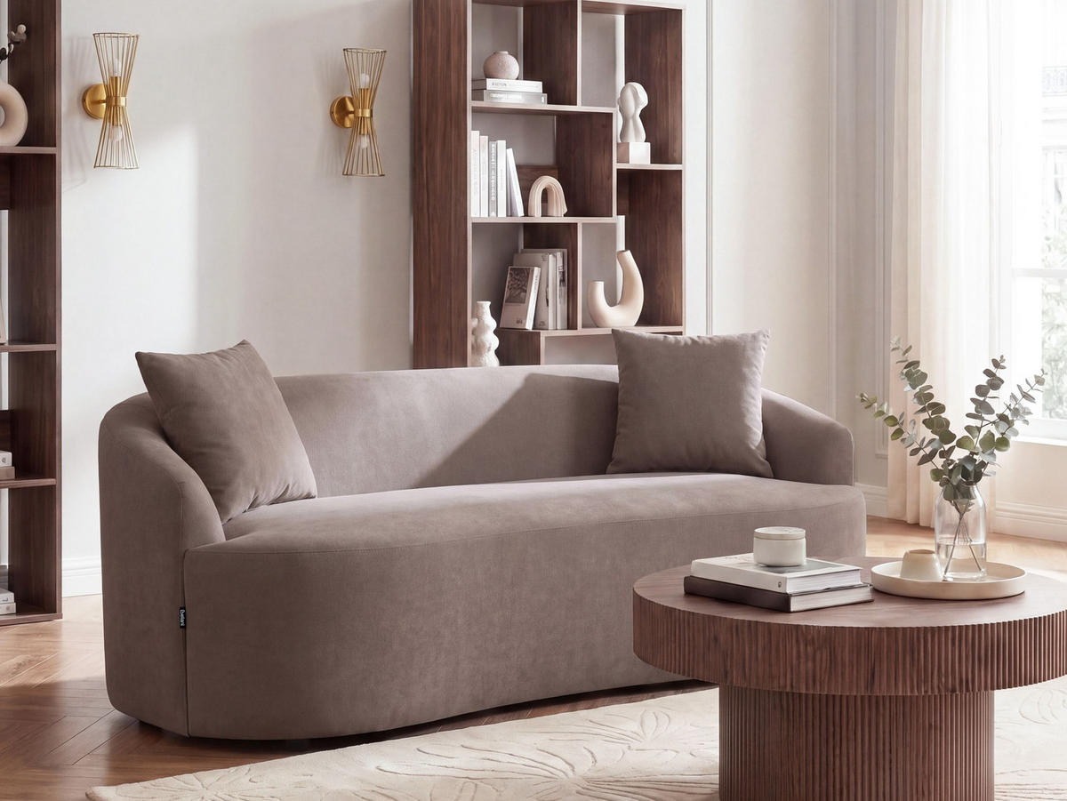 SOFA Stoff Taupe Amal - Taupe, Textil (175/68/80cm) - Beliani
