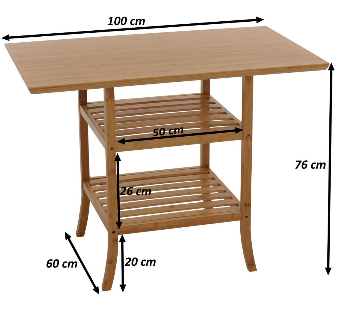 TISCH Braun - Braun, Holz (60/100/76cm) - MCW