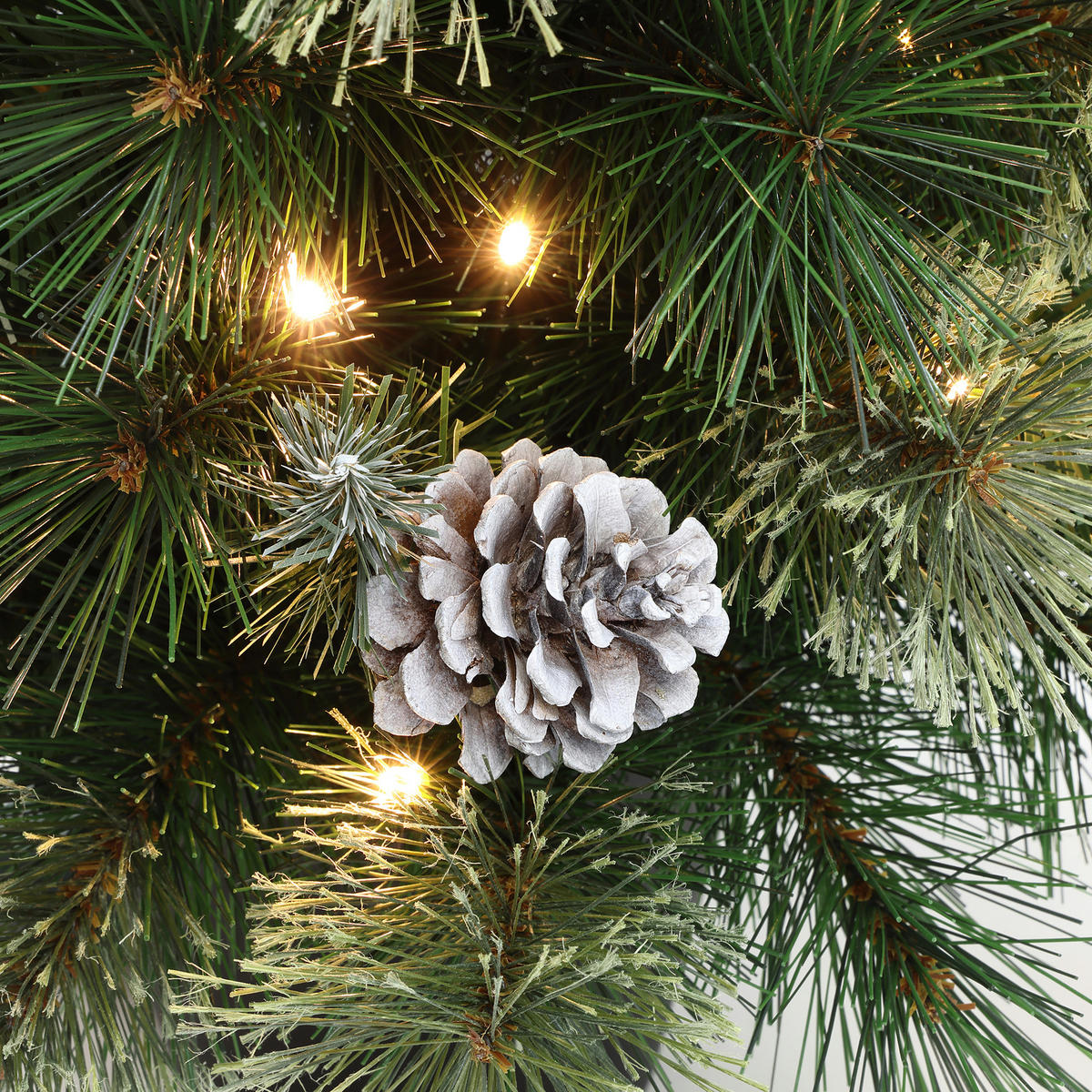 KÜNSTLICHER Weihnachtsbaum mit Beleuchtung und Timer, 90 cm - Grün, Kunststoff (90cm) - Hometopia