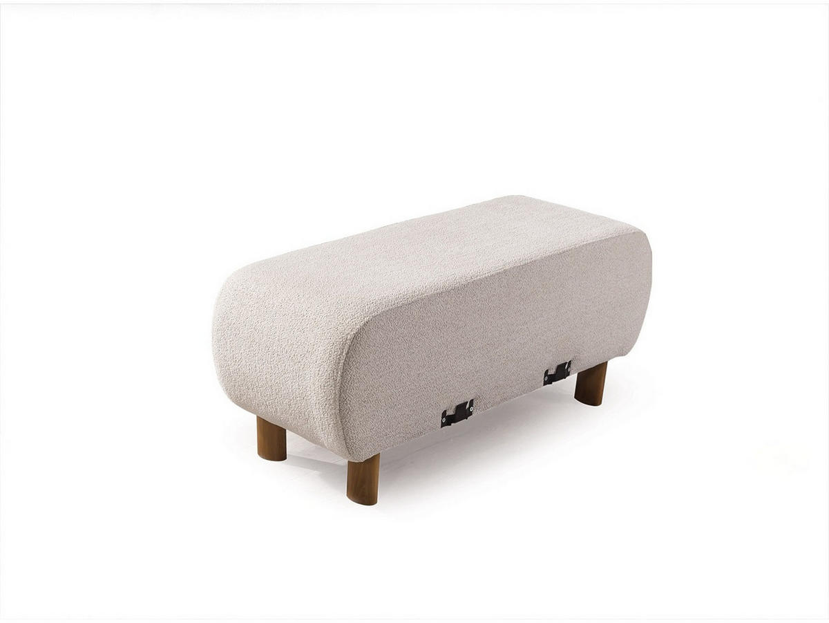 SOFA Barcelona 4-Sitzer Webstoff Creme - Beige, Holz/Textil (270/79/110cm) - Villa Möbel