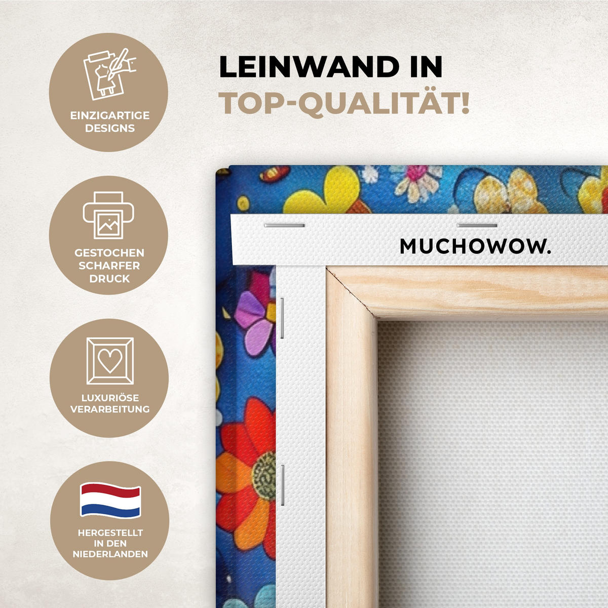 LEINWANDBILD 2er Set Bunt - Baum des Lebens - Blumen - Abstrakt 120x90 cm - Blau, Textil (120/90cm) - MuchoWow