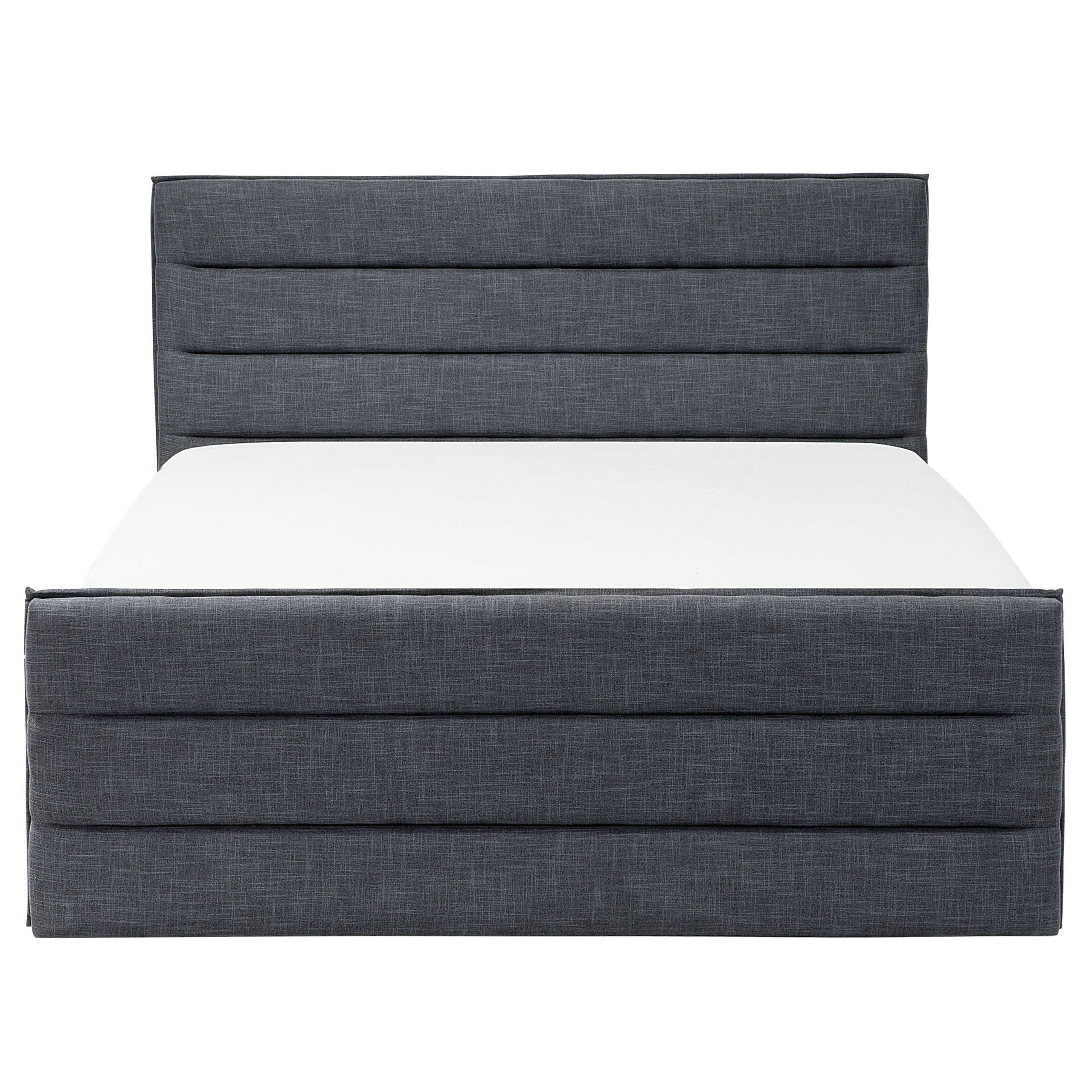 POLSTERBETT mit Lattenrost 160x200 cm Grau Valbonne - Dunkelgrau, Textil (160/200cm) - Beliani