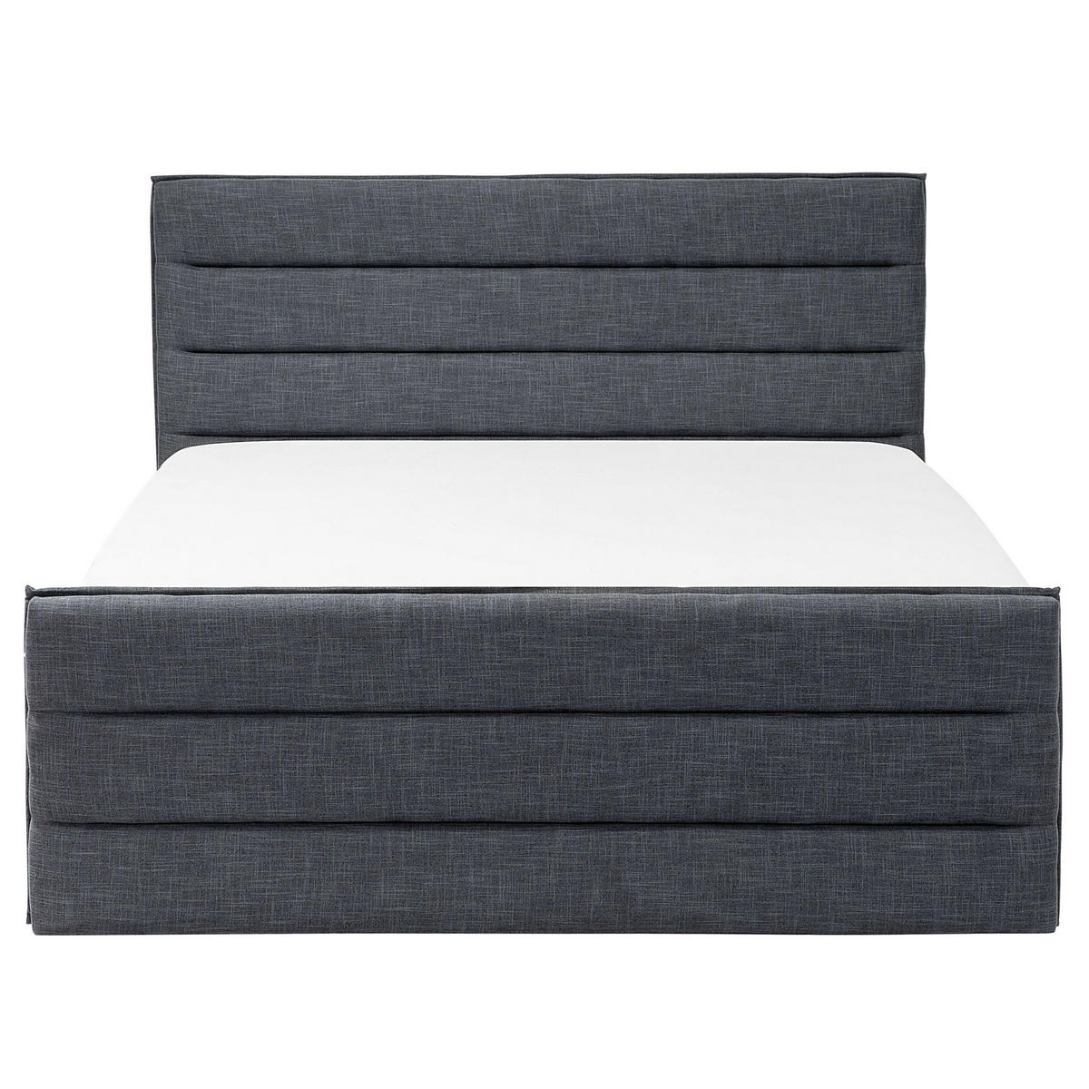 POLSTERBETT mit Lattenrost 160x200 cm Grau Valbonne - Dunkelgrau, Textil (160/200cm) - Beliani