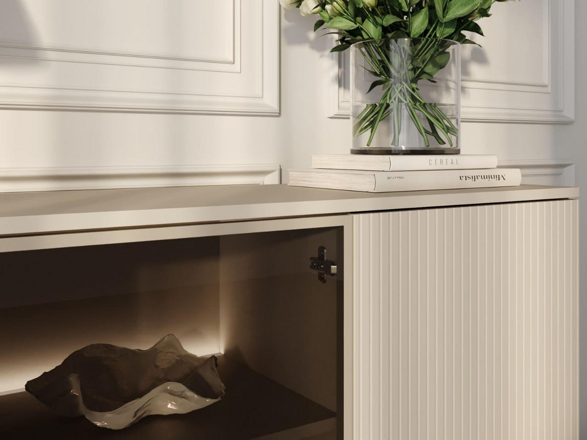 KOMMODE Kaschmir 154/83/39 cm Deo - Kaschmir/Champagner, Naturmaterialien/Glas (154/83/39cm) - Graingold