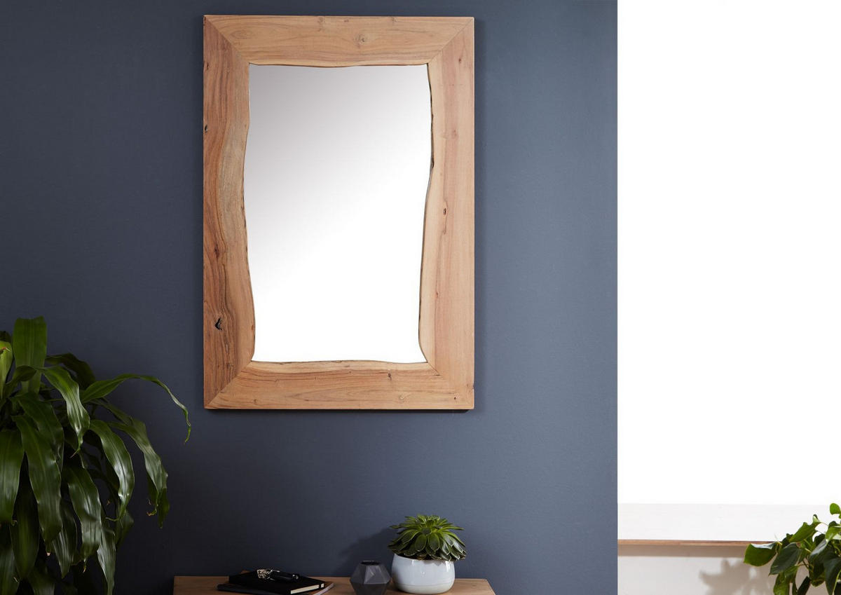 SPIEGEL Akazie 100x3x70 natur lackiert PURE ACACIA #713 - Braun, Holz (100/70/3cm) - Massivmoebel24