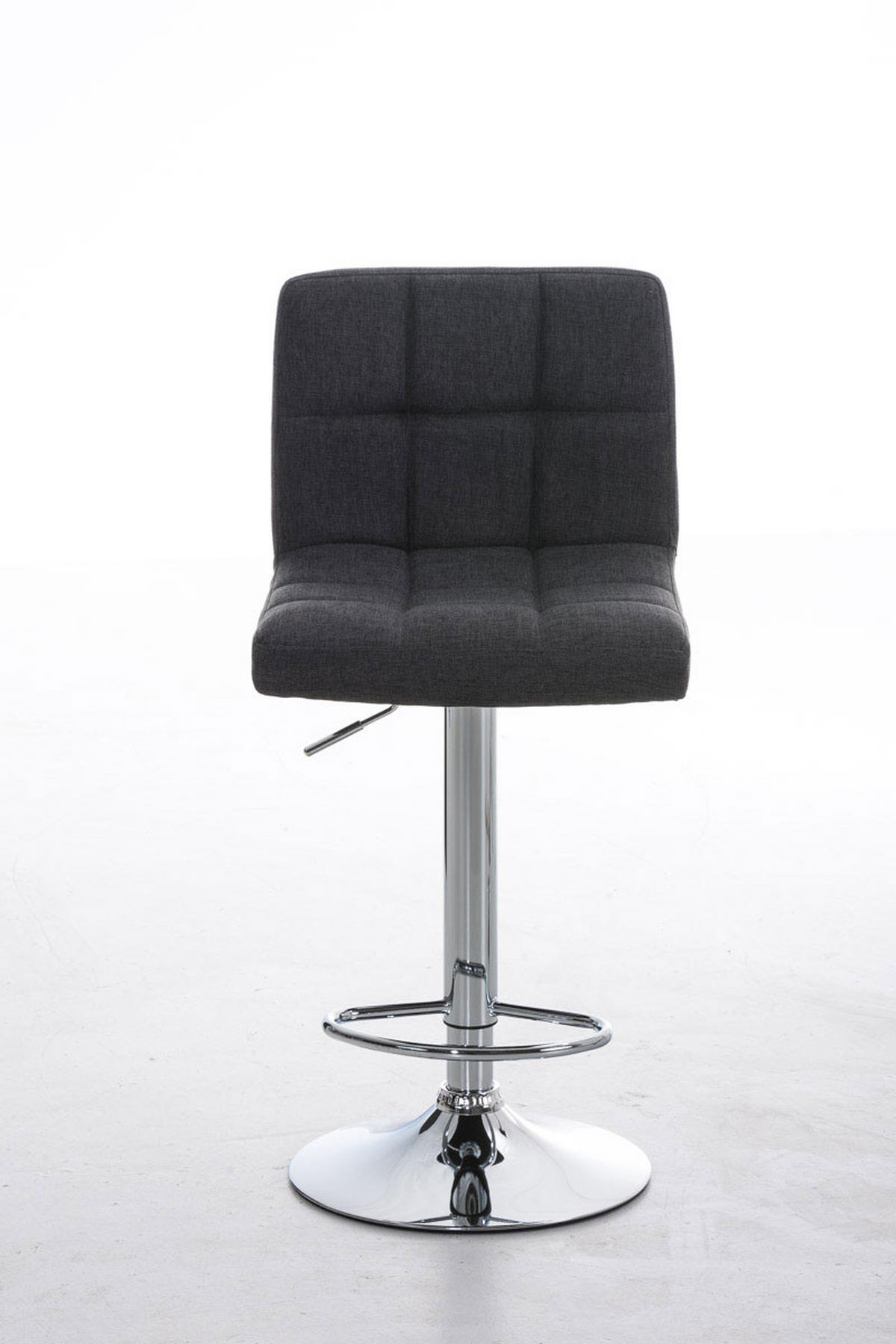 BARHOCKER Stoff dunkelgrau - Chromfarben/Dunkelgrau, Textil/Metall (46/94/47cm) - CLP