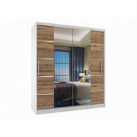 SCHWEBETÜRENSCHRANK Verona ME, Weiß/Goldbraun Matt, 133 cm, mit Spiegel - Braun, Holz (133/216/60cm) - B BELINI GROUP