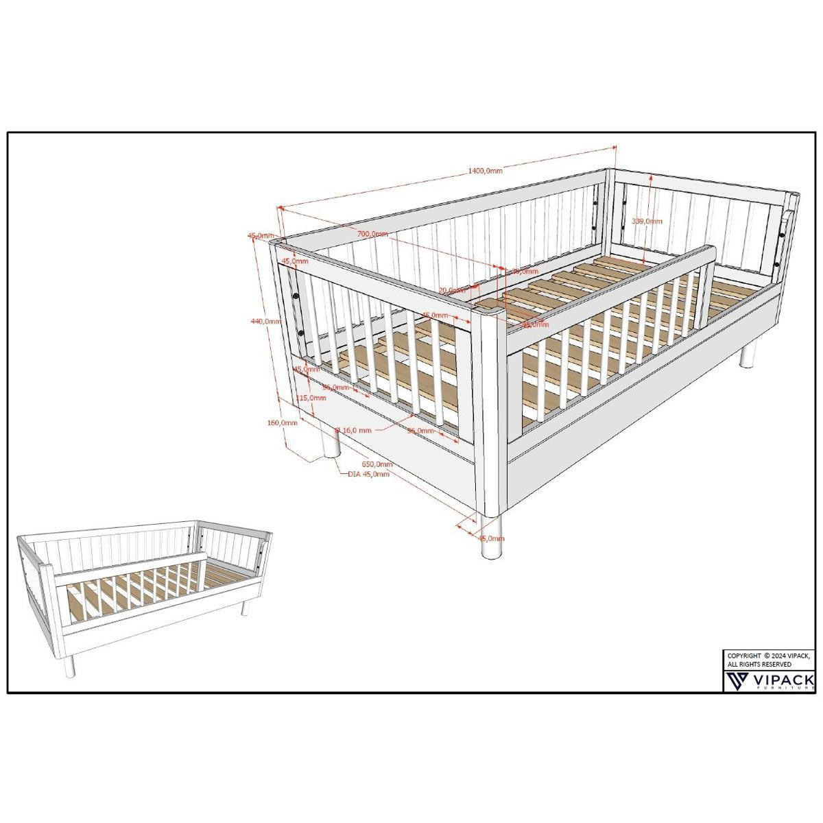 JUNIORBETT SET 70x140 Keeley Buche Weiß Holz Regal Komfort Stabil - Weiß, Holz (55/190/100cm) - 58aufmkessel