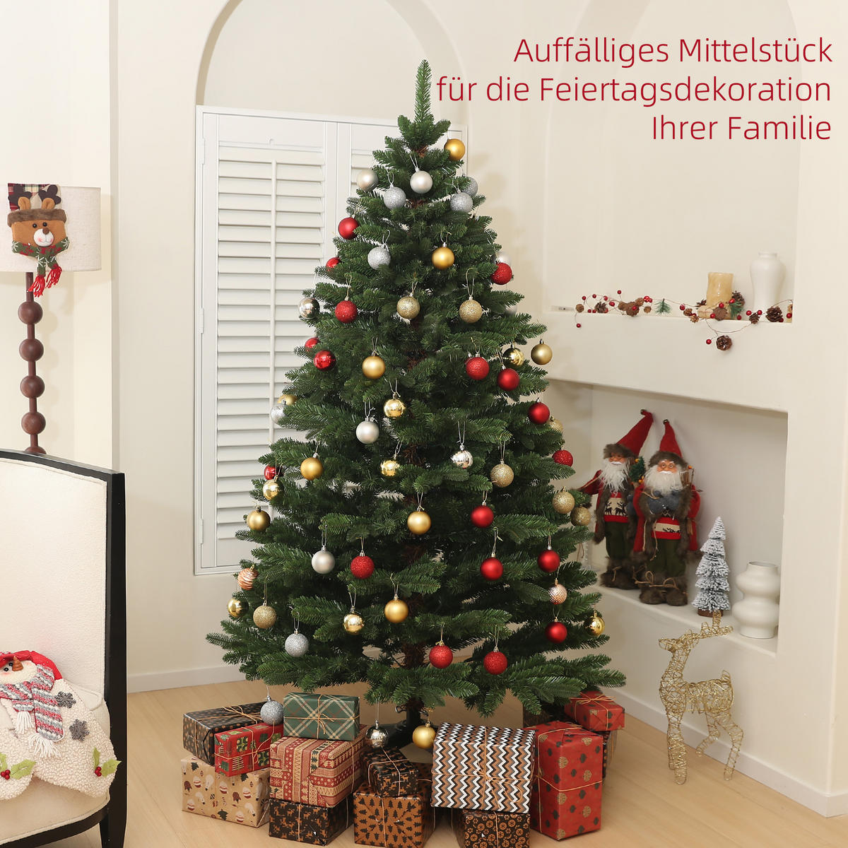 WEIHNACHTSBAUM DE-41540 180 cm, flammhemmend, Metallbasis Grün - Grün, Kunststoff (180cm) - ComfortXL