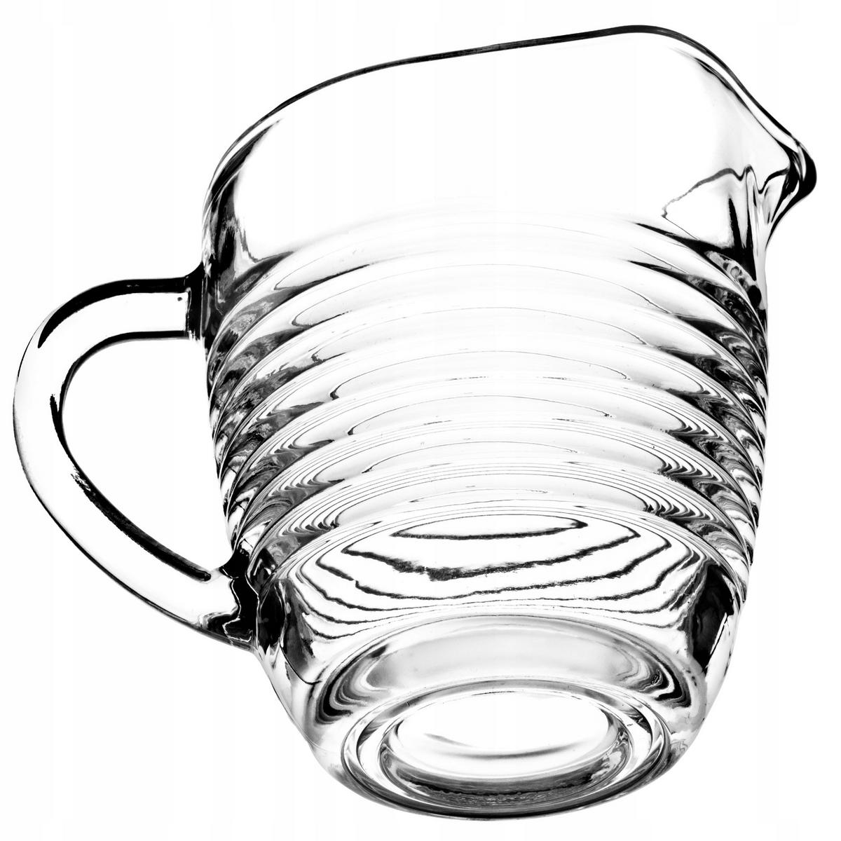 GLASKANNE für Milch, 200 ml, gestreift - Transparent, Glas (0.2L) - KADAX