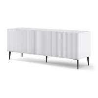TV LOWBOARD Weiß, Weiß, Schwarz 150/56/42 - Schwarz/Weiß, Holzwerkstoff (150/56/42cm) - RAUMHIRSCH FURNITURE