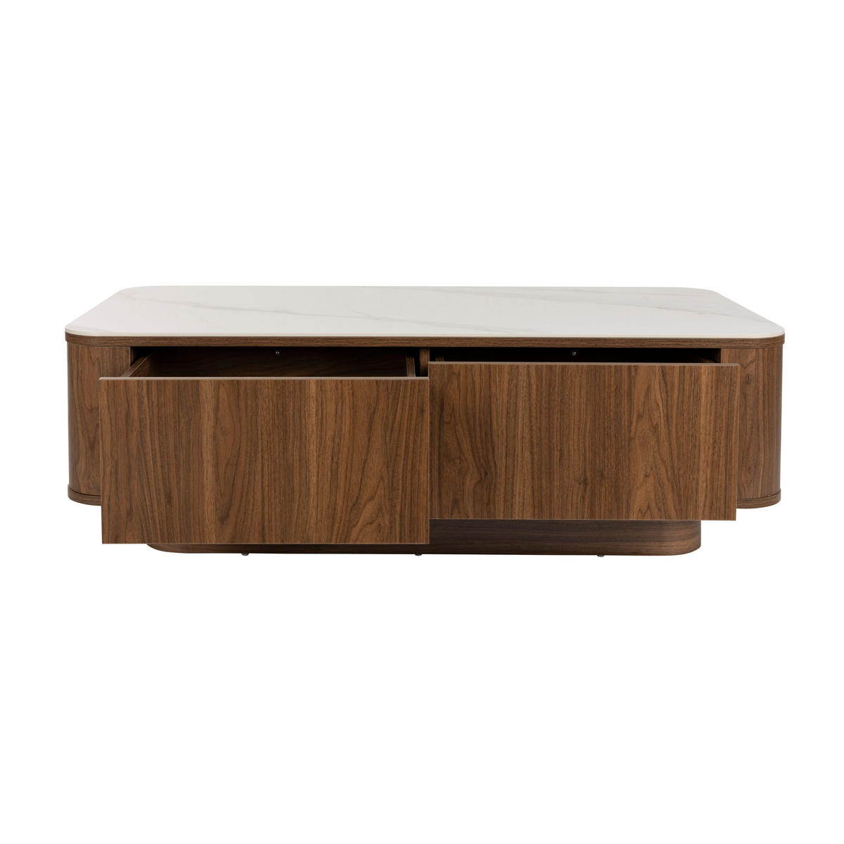 KOMMODE Almira Marmoroptik Walnussfarbe - Braun, Holzwerkstoff (90/80/40cm) - Housecraft Living