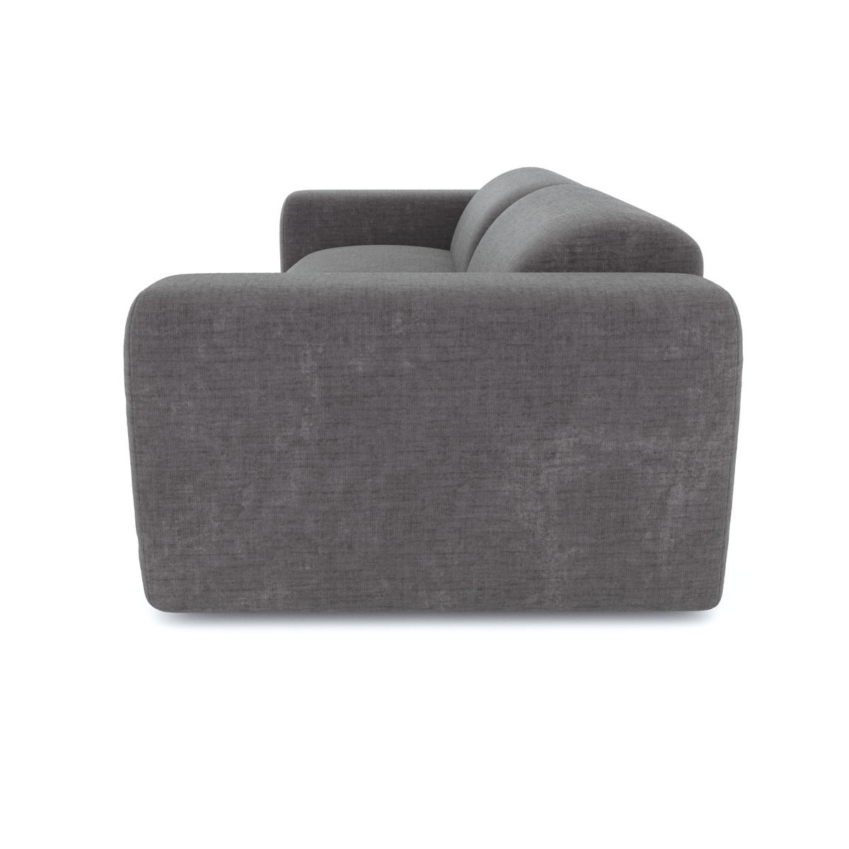 SOFA 3-Sitzer Texturierter Samt Grau 205cm - Grau, Textil (205/73/97cm) - Sia Home