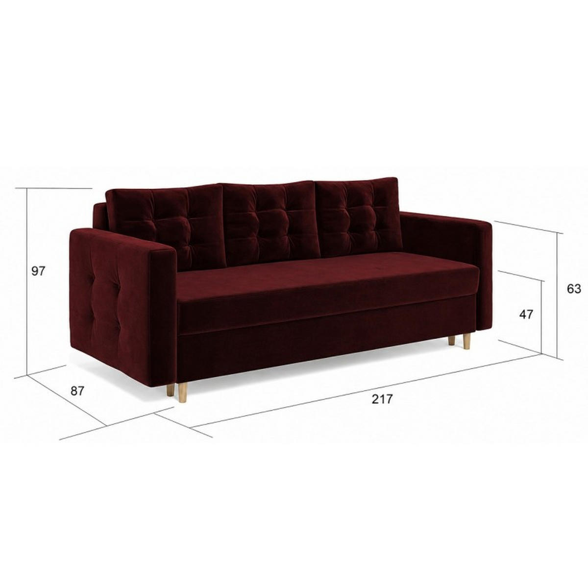 SOFA Mehrfarbig Peti - Multicolor, Holzwerkstoff (217/97/87cm) - Sepro Meble
