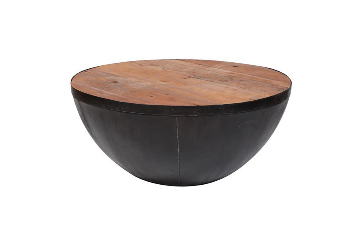 COUCHTISCH ELLA Braun Holz - Schwarz/Braun, Holz/Metall (90/90/40cm) - KAWOLA