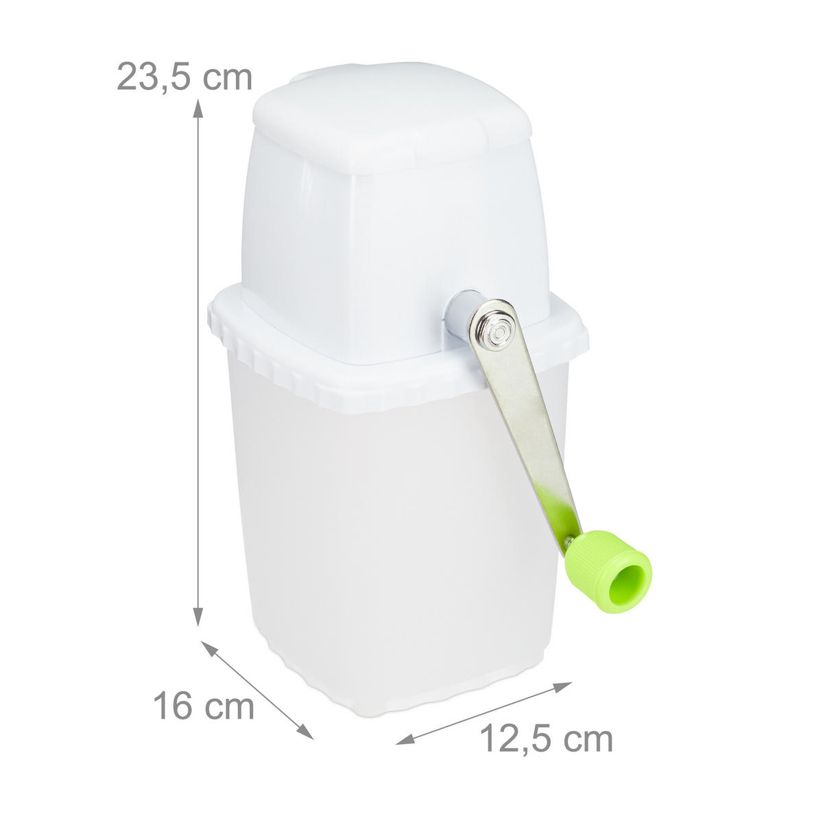 DRVIČ ľadu - biela, kov/plast (16/23.5/12.5cm) - Relaxdays