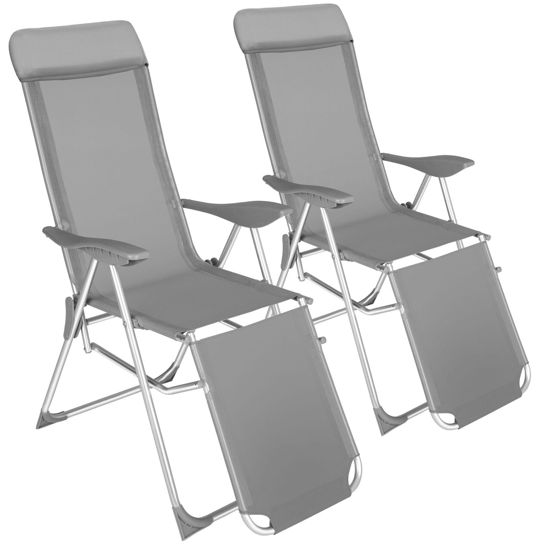 GARTENSTUHL 2er Set Jana, 146,5 x 59 x 117,5 cm,grau - Grau, Metall (59/117.5/146.5cm) - tectake