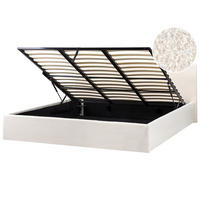 POLSTERBETT 180x200 cm Weiß Orbey - Creme, Textil (180/200cm) - Beliani