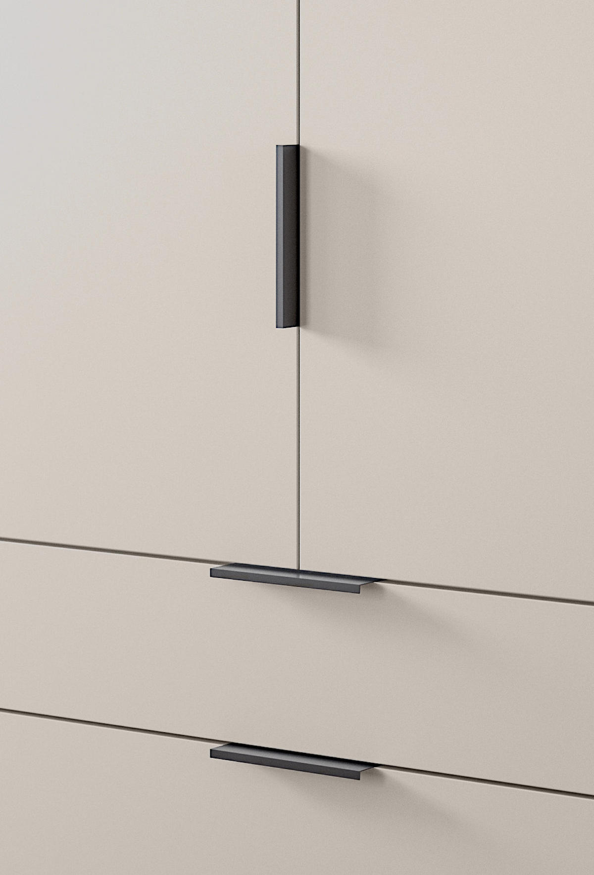 KLEIDERSCHRANK kaschmir 80 x 140 cm, Wäscheschrank 2-türig mit Einlegeböden - Kaschmir/Schwarz, Holzwerkstoff/Kunststoff (80/140/37cm) - Inn.Furn