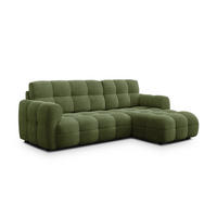 ECKSOFA MELLOW 3-Sitzer, olive - Schwarz/Grün, Holz/Textil (232/156cm) - Courtois Laville
