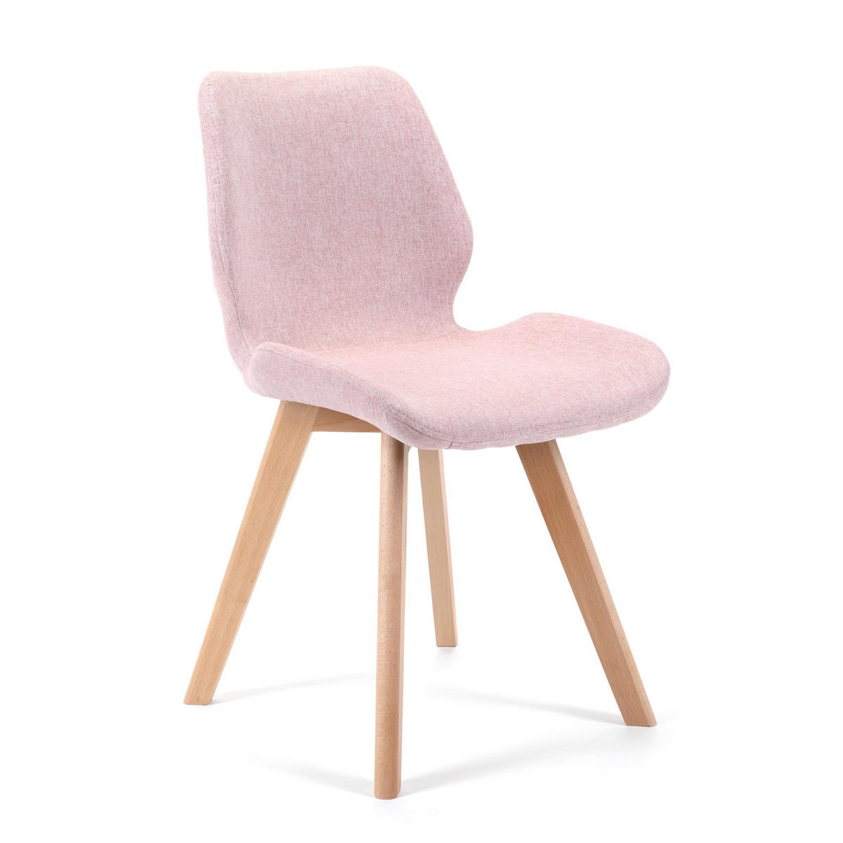 POLSTERSTUHL 4er Set, Holzbeine Rosa 45,5/82,5/59 - Rosa, Textil (46/83/59cm) - RAUMHIRSCH FURNITURE