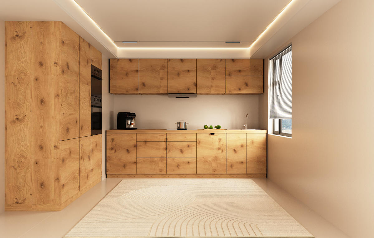 KÜCHENZEILE 320 cm - Langen KL16-M320 - in Artisan Eiche - Eiche Artisan, Holz (480/212/58cm)