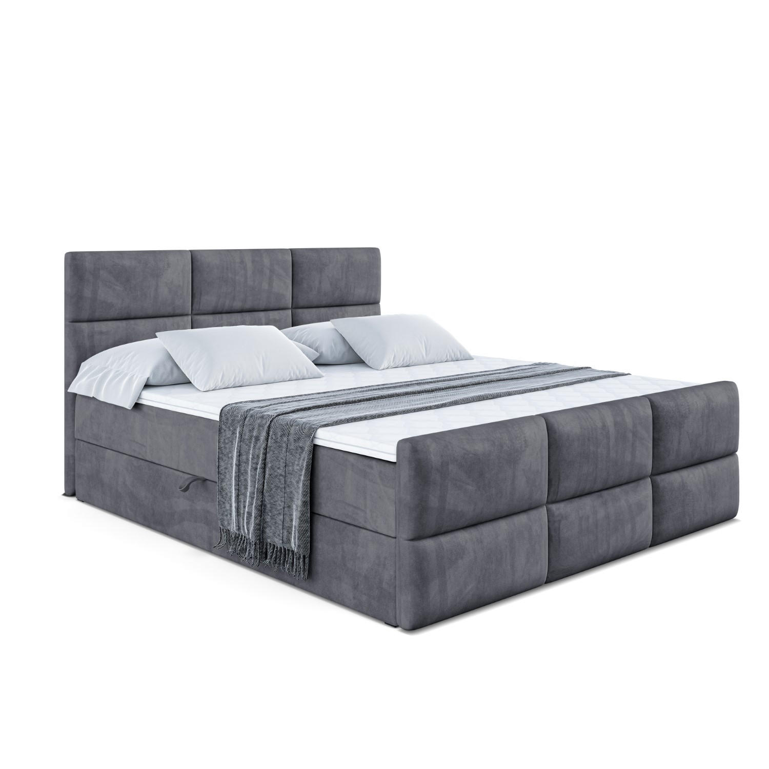 ALTDECOR AMERICKÁ postel OHIO-Z – 200 x 200 cm – H4 – tmavě šedá
