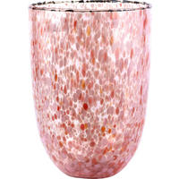 WINDLICHTVASE confetti rottöne Glas - Rot, Glas (21cm) - FURNARO