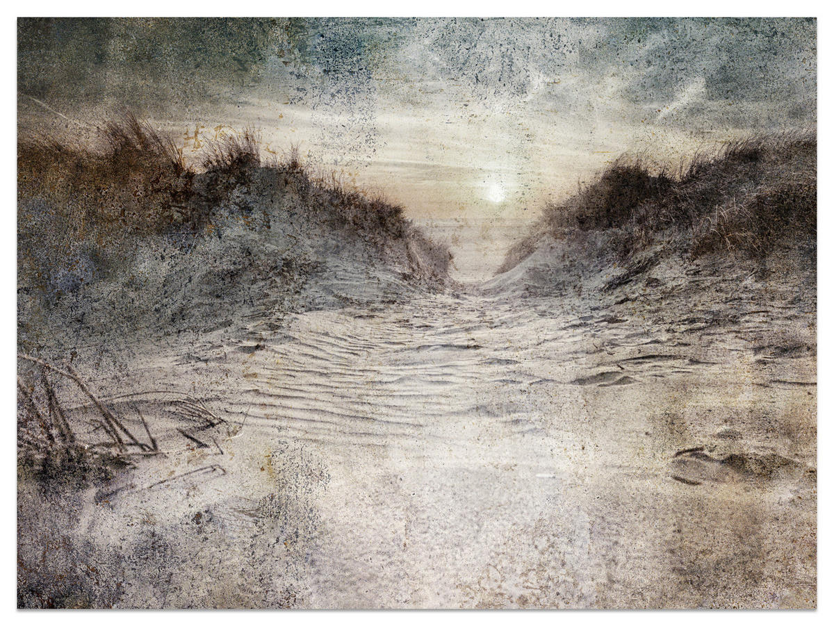 FOTOTAPETE Abstrakter Strand Beton Abstraktion 200x140 - Beige/Braun, Papier (200/140cm) - Muralo