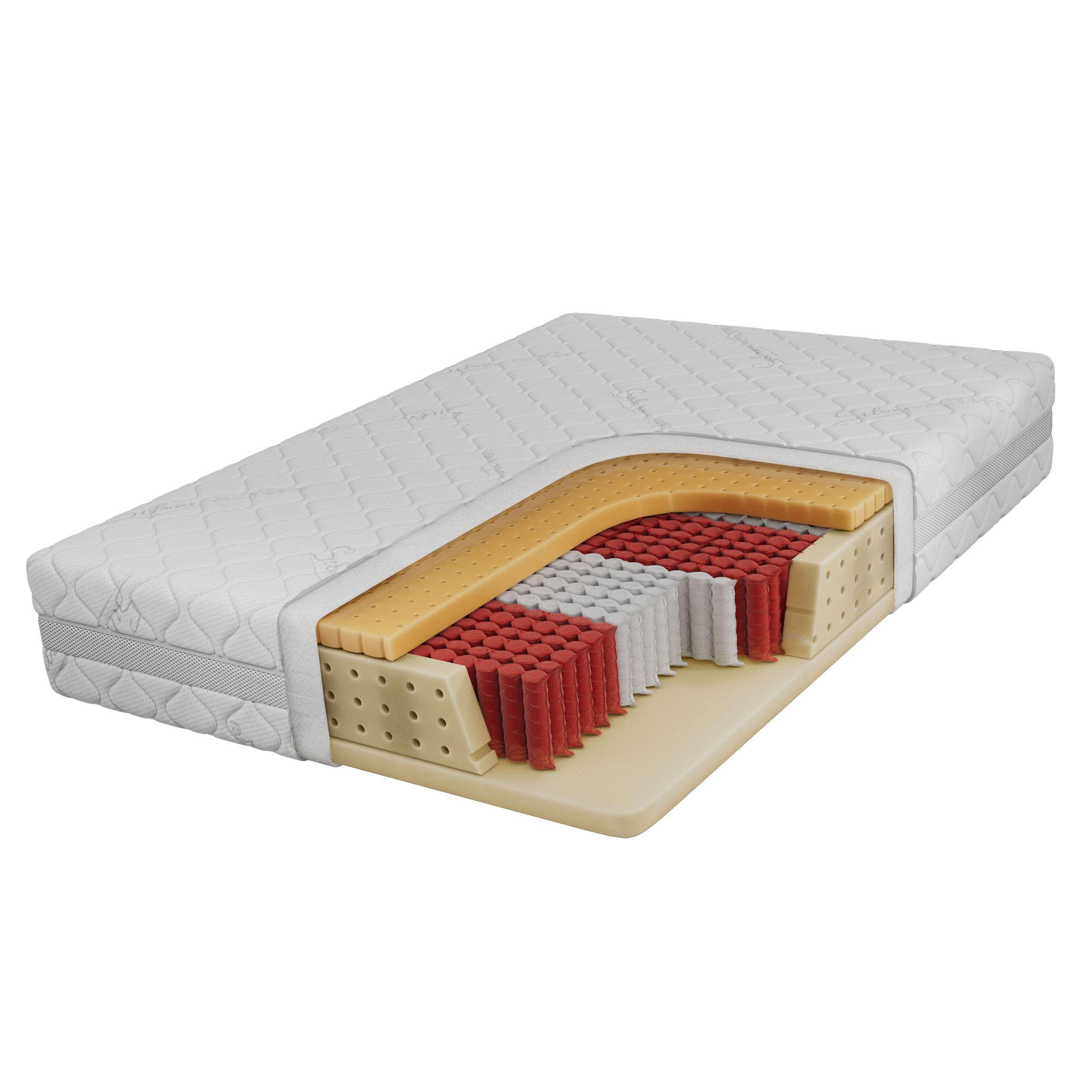 TASCHENMATRATZE RINALI - 90/200 - H3 - Sivo - Weiß, Textil (90/200cm) - MKS