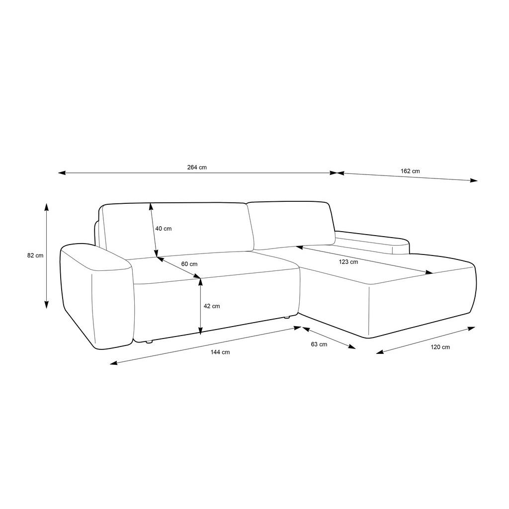 Thumbnail - DomoHome Ecksofa, Smaragdgrün, Textil, Rechteckig, 264x162 cm, Wohnzimmer, Sofas & Couches, Wohnlandschaften, Ecksofas