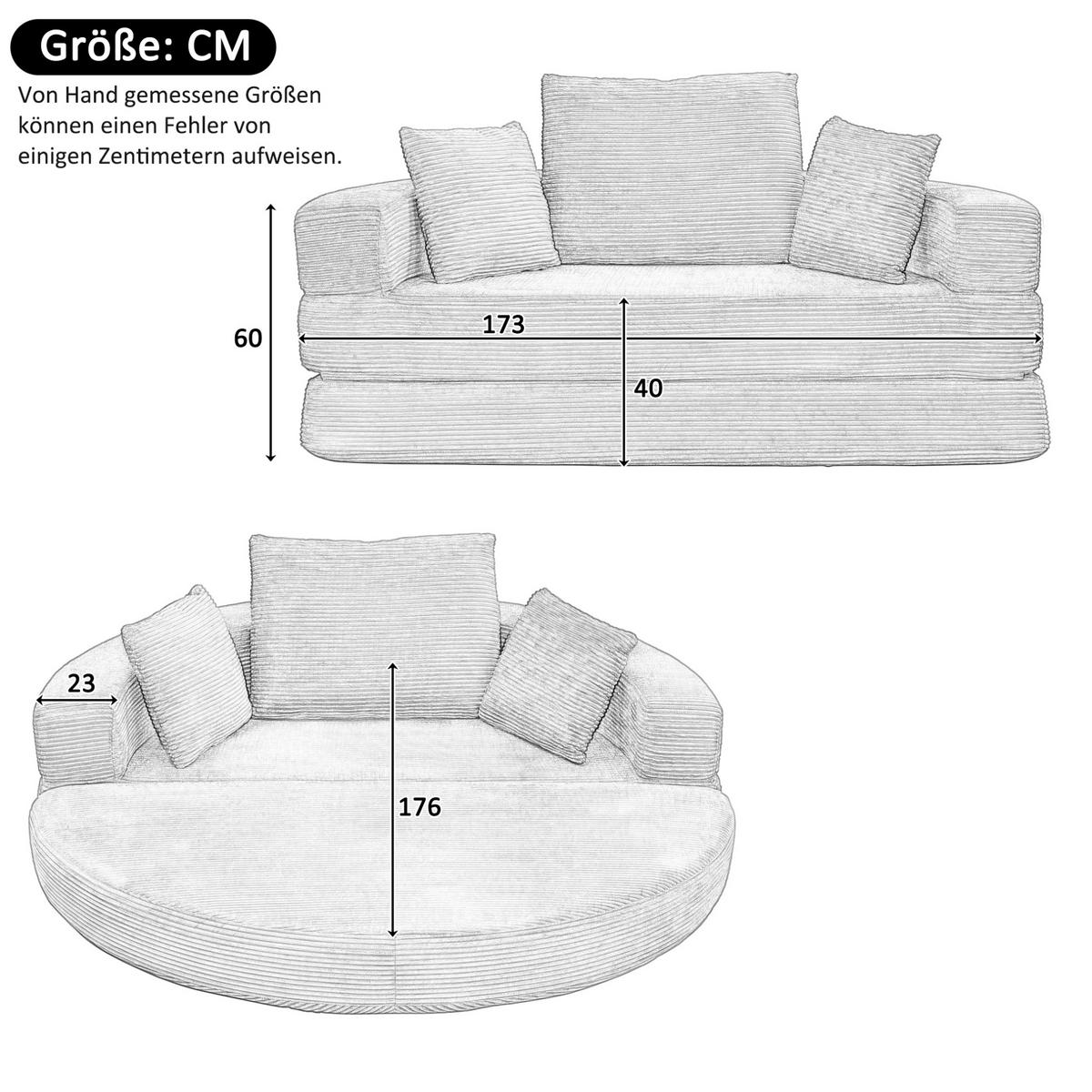 SCHLAFSOFA 173/176/40 cm aus Schaumstoff mit 2-in-1-Funktion Gelb - Gelb, Kunststoff (176/40/173cm) - Modenvie