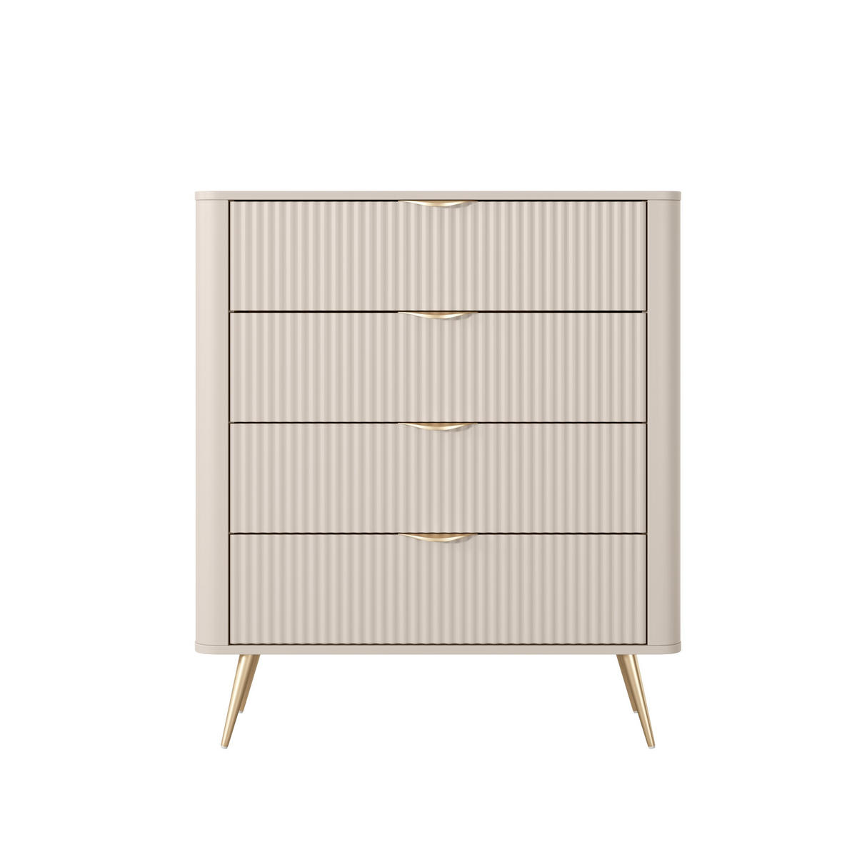 KOMMODE LANTANA 88,2/101,2/38cm mit 4 Schubladen Türen Beige - Beige, Holzwerkstoff (88.2/101.2/38cm) - MASSENO