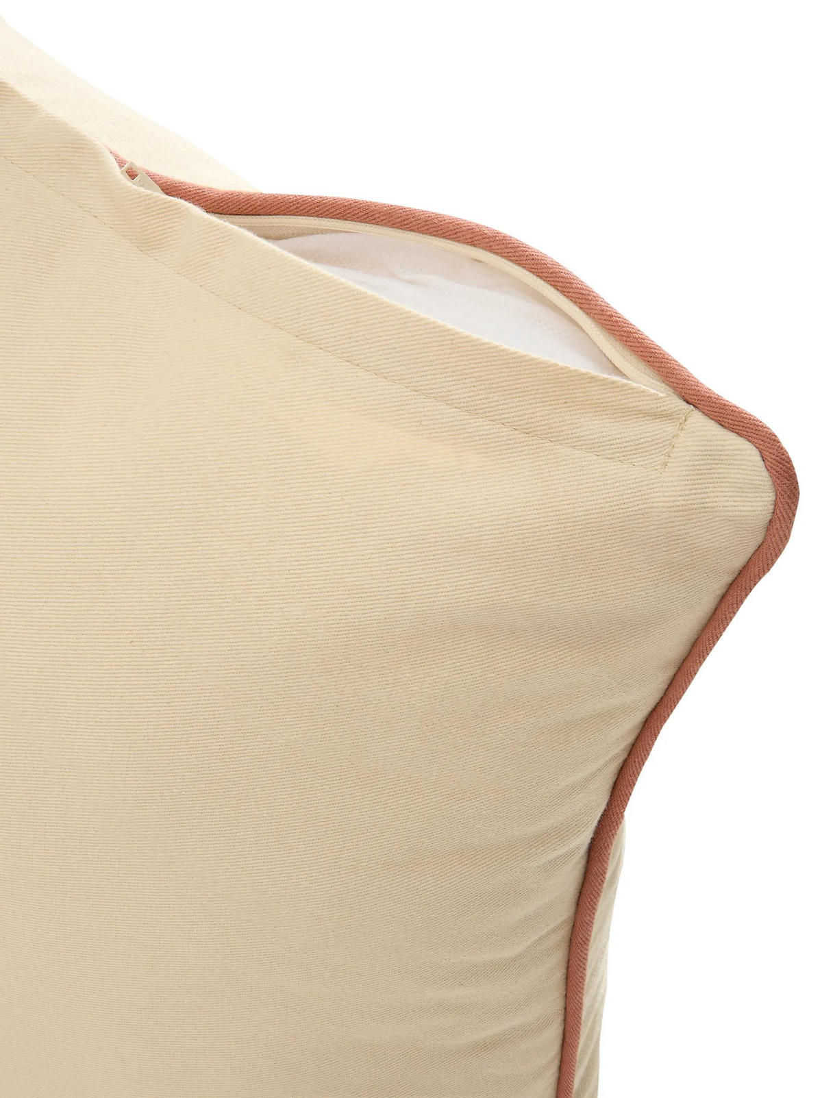 KISSEN Ines Cream/Terracotta 45/45 cm - Terracotta/Creme, Textil (45/45/15cm) - benuta