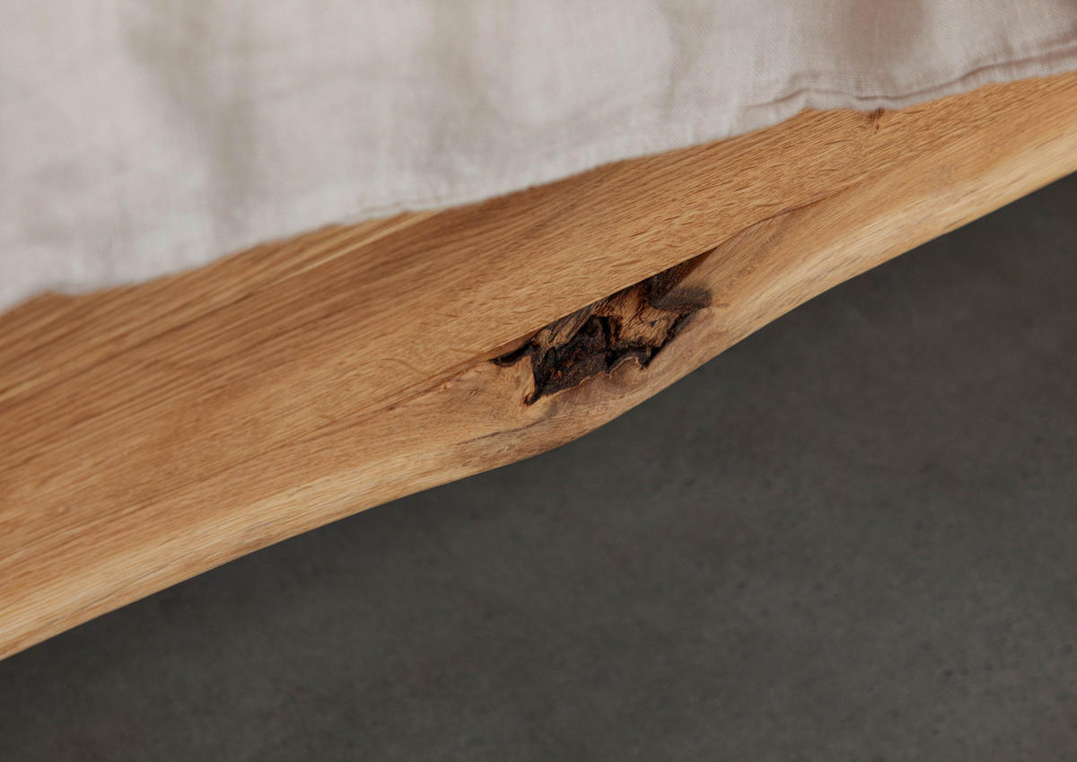 HOLZBETT Wildeiche 180x200 natur geölt PURE OAK #115 - Braun, Holz (180/200cm) - Massivmoebel24