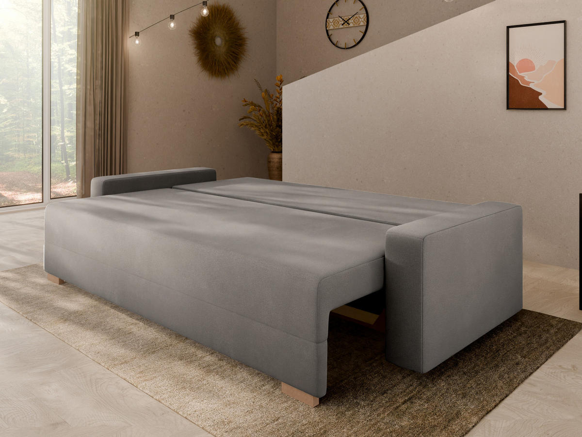 SCHLAFSOFA Celeste – modernes Design trifft auf höchsten Komfort, Mokka - Mokka, Holz (225/80/94cm) - Panda Möbel