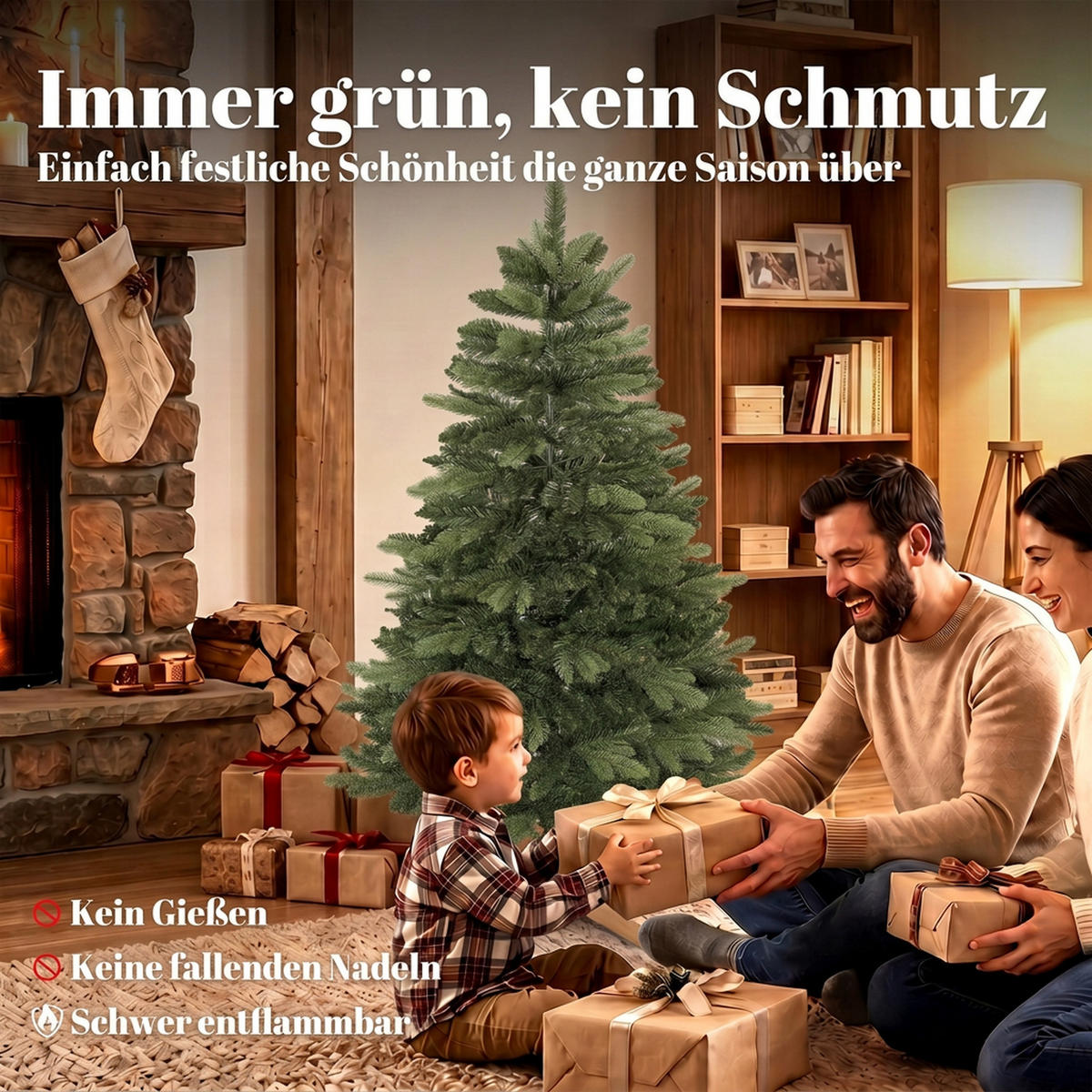 WEIHNACHTSBAUM PVC Stahl Grün - Grün, Kunststoff (150cm) - HOMCOM