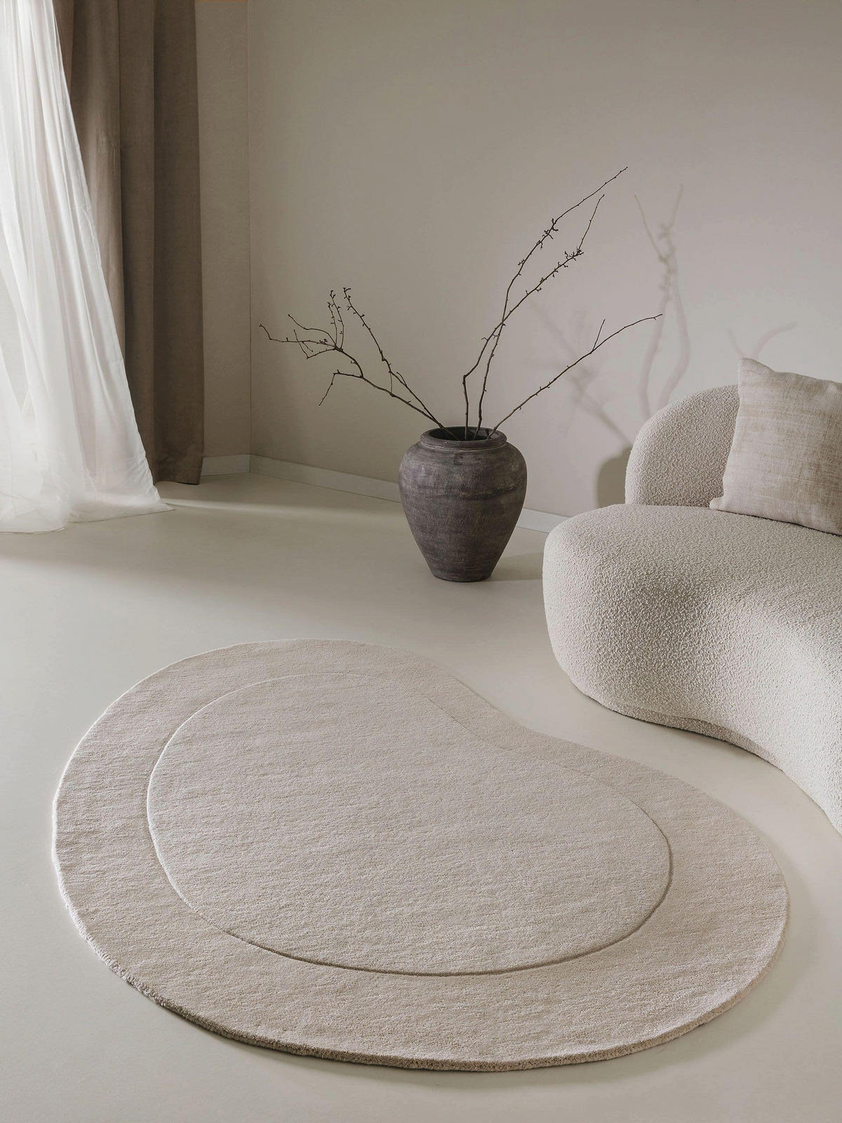 WOLLTEPPICH Shape Cream 140x200 cm - Creme, Textil (140/200cm) - benuta Pure