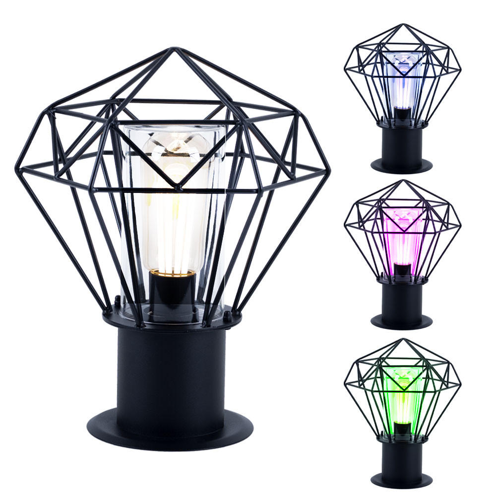 LED AUSSENLEUCHTE Horace Schwarz Gitterschirm - Schwarz, Metall (22.5/25.5/31.5cm) - Globo Lighting