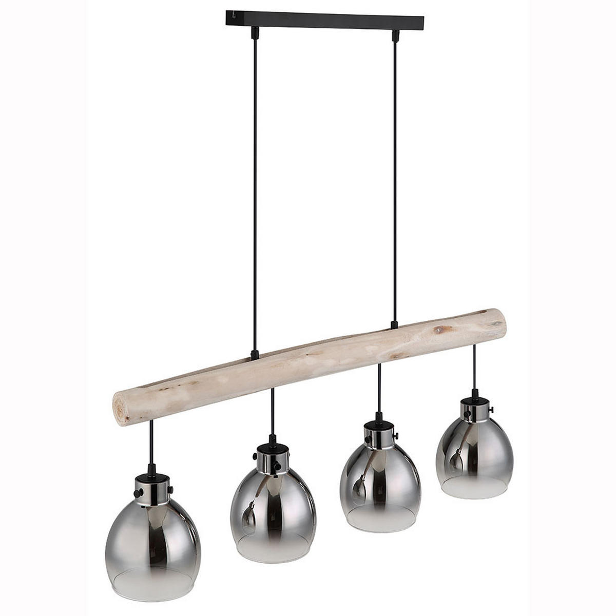LED HÄNGELEUCHTE Metall Glas Rauchgrau - Grau, Holz (82.5/15/140cm) - Globo Lighting