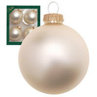 CHRISTBAUMKUGELN Uni-Design Rafaela Beige 8cm (Glas / 4 Stk.) - Beige, Glas (8/8/8cm) - Krebs Glas Lauscha