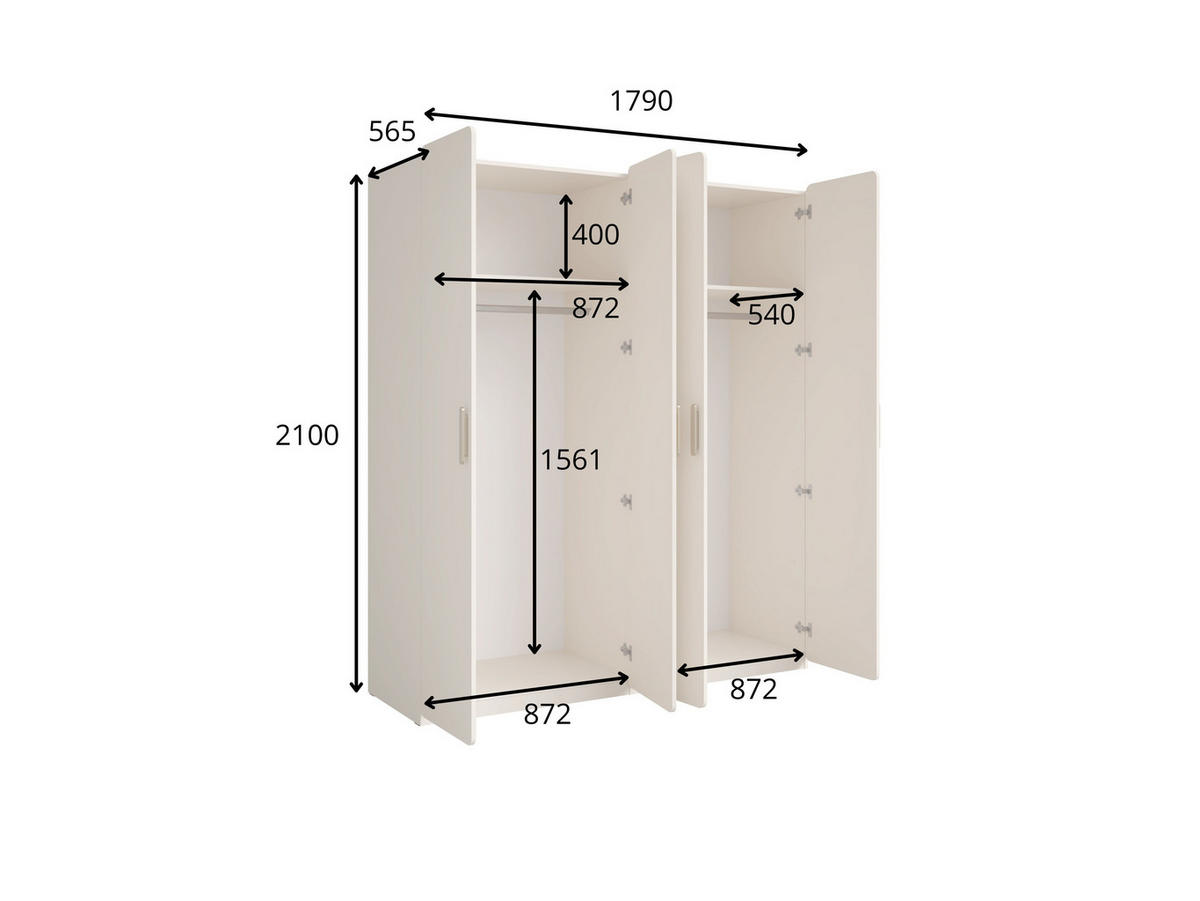 KLEIDERSCHRANK Beige 179/210/58 - Beige, Holzwerkstoff (179/210/58cm) - RAUMHIRSCH FURNITURE