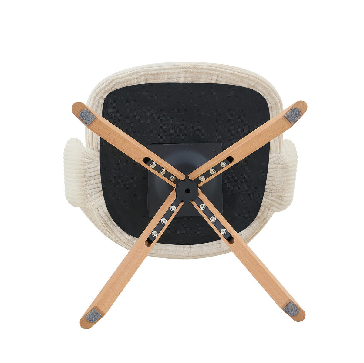 ESSZIMMERSTUHL mit Drehfunktion 2er-Set Cord Weiß Holzfarben - Weiß, Holz (47.5/81.5/47cm) - Meubliv