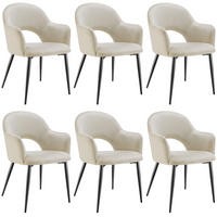 ARMLEHNSTUHL 6er Set Sachel 57 x 61 5 x 87 5 cm creme - Creme, Kunststoff (57/87.5/61.5cm) - tectake