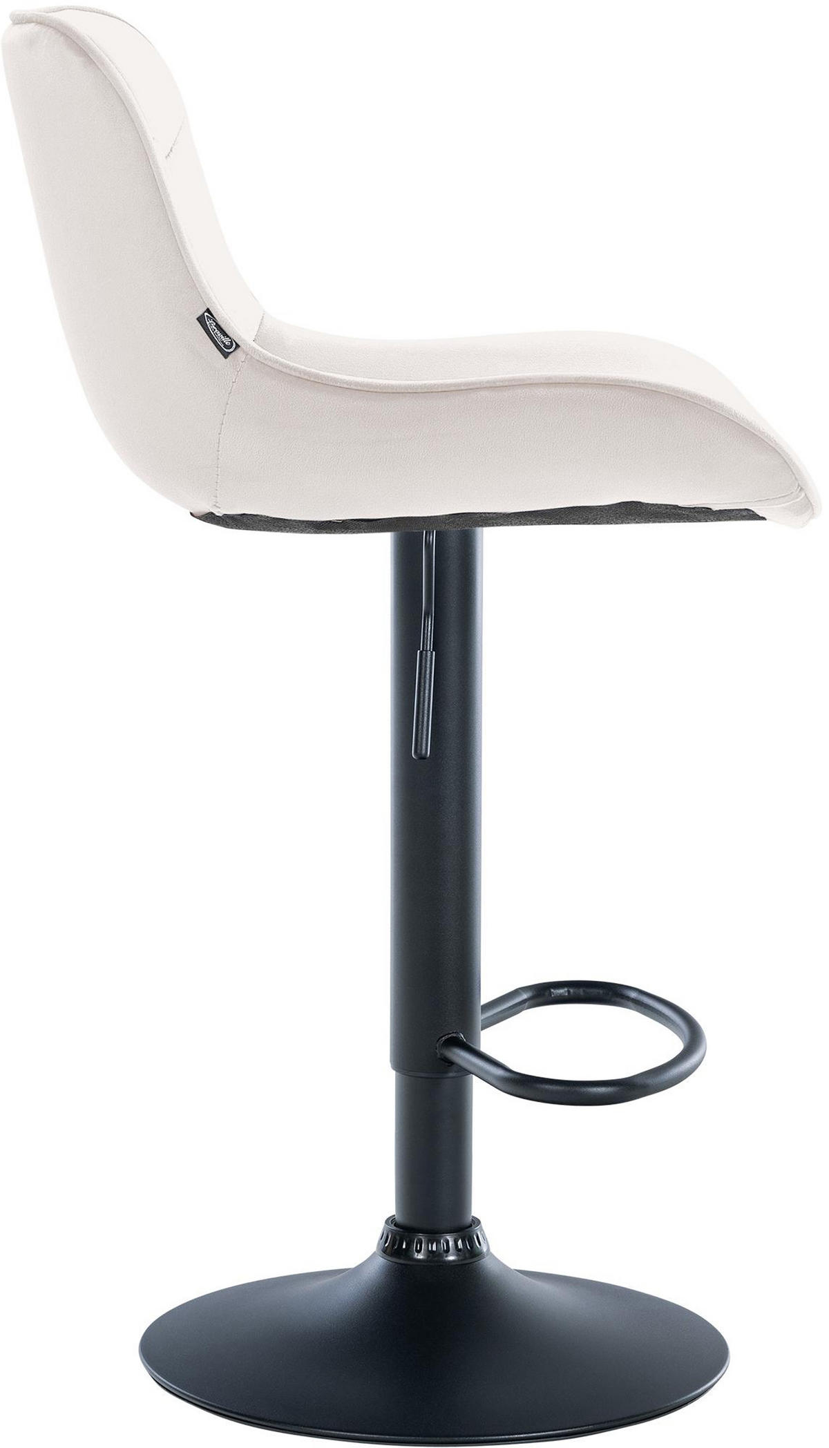 BARHOCKER 2er Set Vulcano Samt schwarz creme - Schwarz/Naturfarben, Textil/Metall (49/106/51cm) - TPFLiving