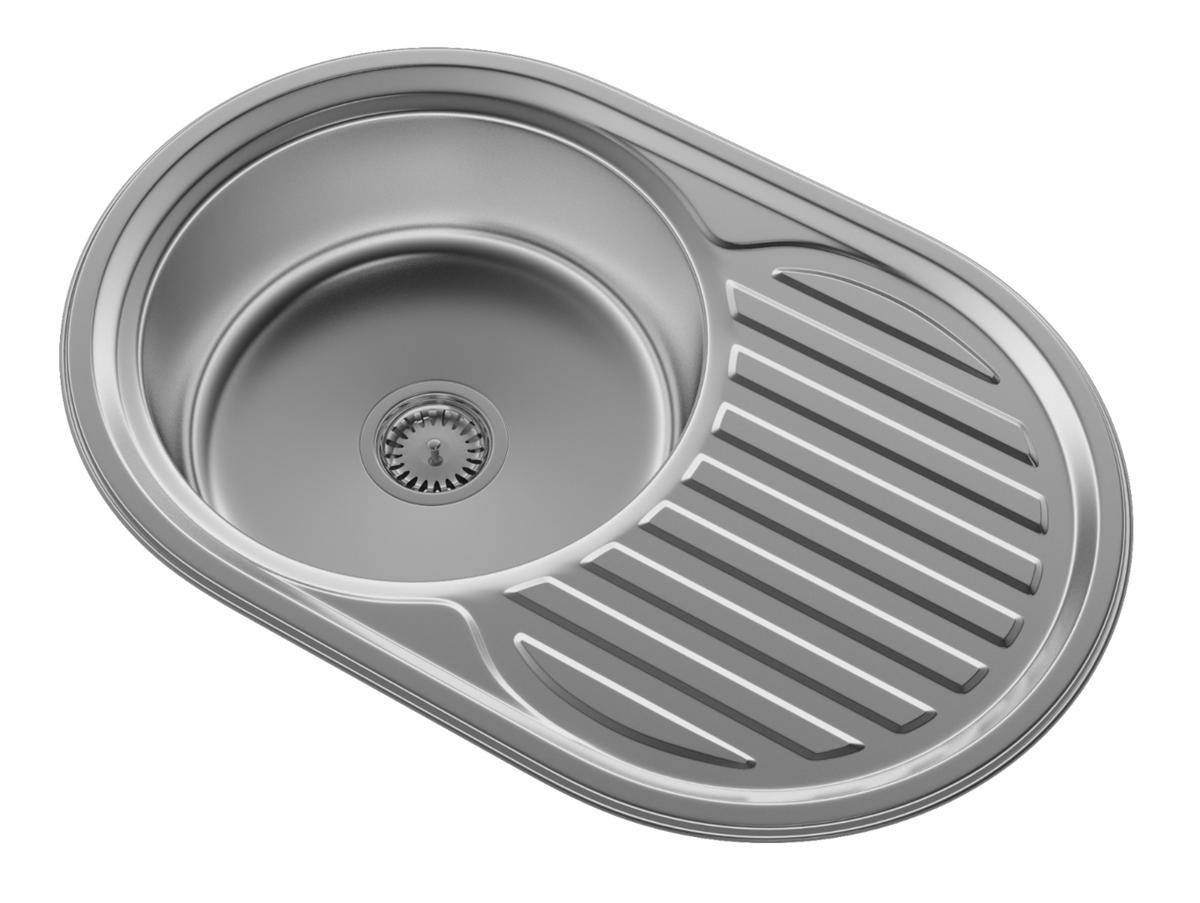 STAHLSPÜLE Apulia77 - Chromfarben, Metall (50/16/77cm) - Granitan