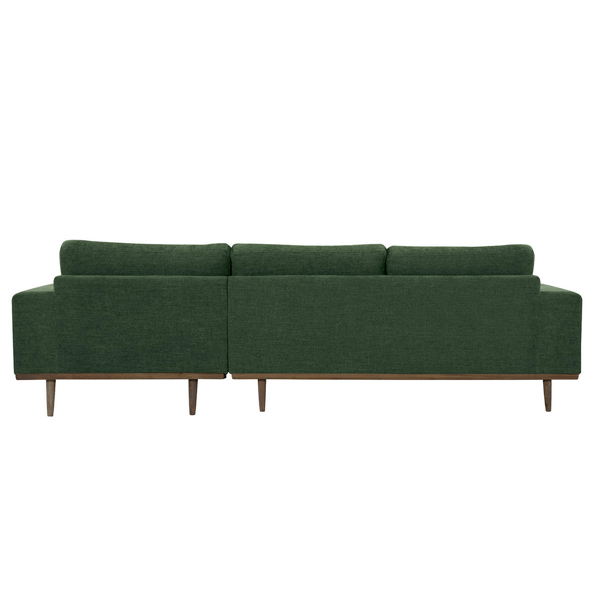 ECKSOFA mit Longchair - Dunkelgrün/Eichefarben, Eichenholz/Textil (281/153cm) - home24