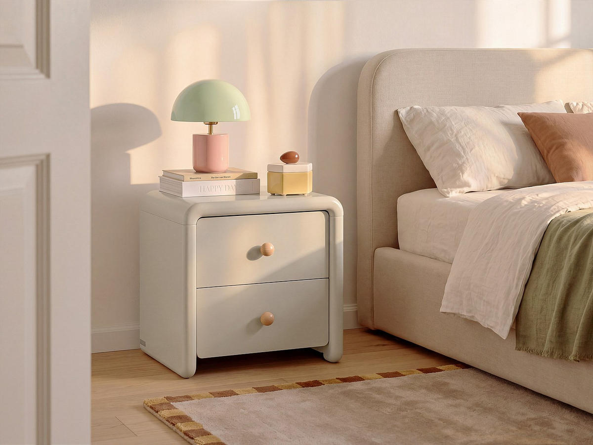 NACHTTISCH - 48 x 40 - holz - beige Selorina - Beige, Holz (48/50/40cm) - Vente-Unique
