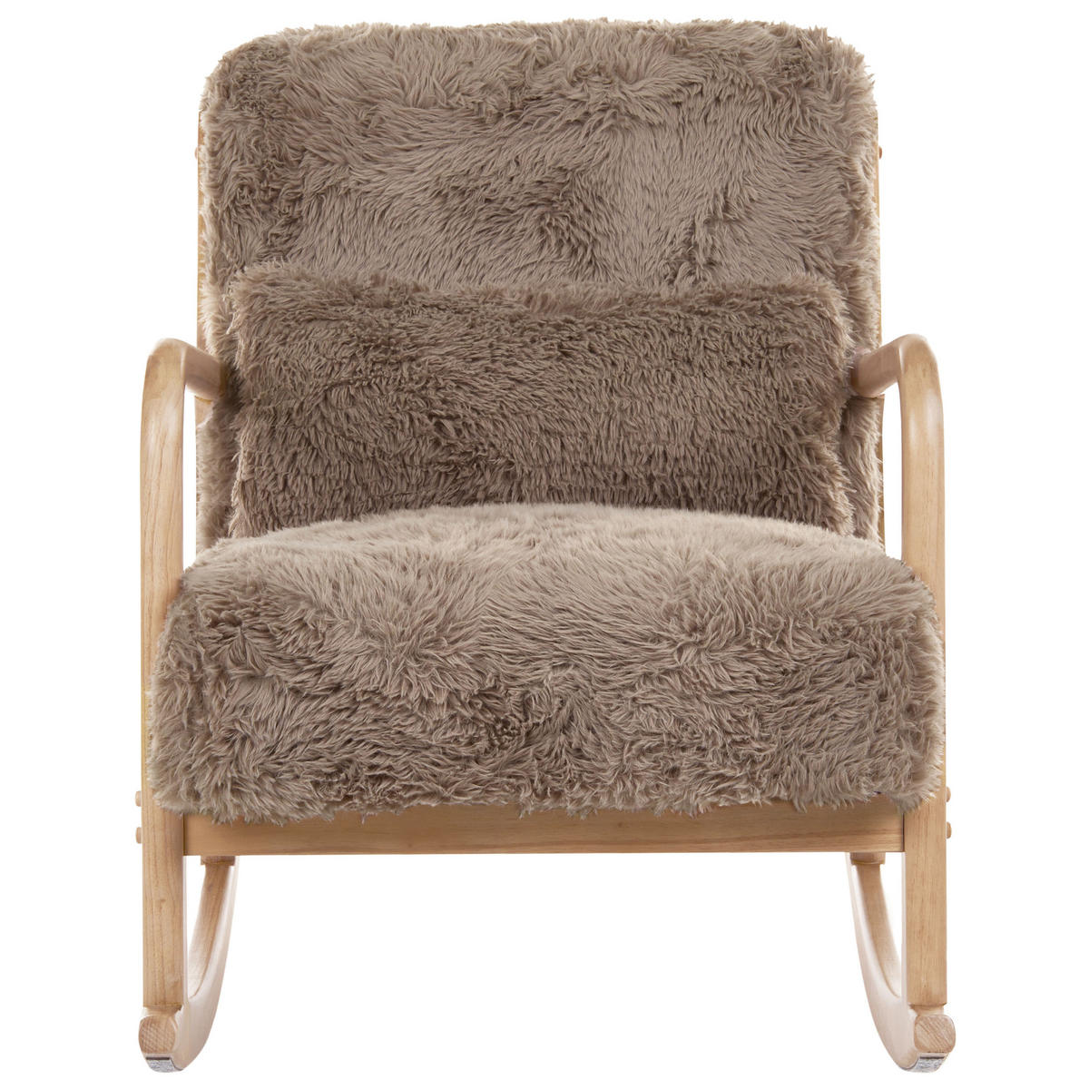 HOUPACÍ KŘESLO Umělá kožešina Taupe Skovde - hnědá/béžová, textil (66/82/79cm) - Beliani