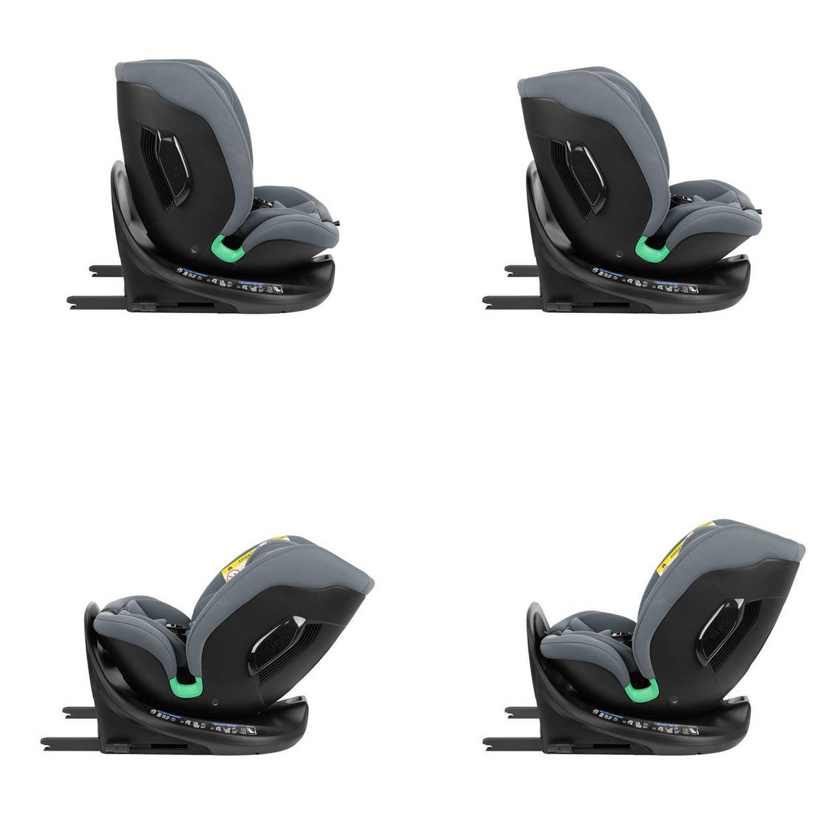 KINDERSITZ i-Tour i-Size dunkelgrau (40-150 cm) Gruppe 0+/1/2/3, Isofix, drehbar - Grau, Kunststoff (44/56/50cm) - Kikka boo